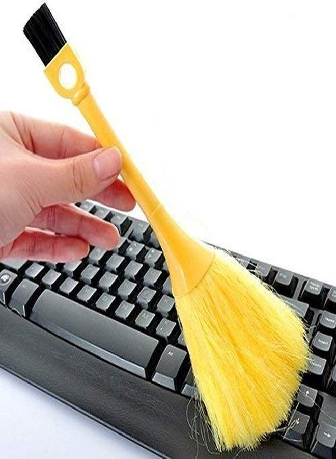 SpiderJuice® Multipurpose Double Sided Microfiber Duster with Hard Bristles Cleaning Brush for Computer Laptop Keyboard Delicate Products (Single Brush, Random Color) - Image 1